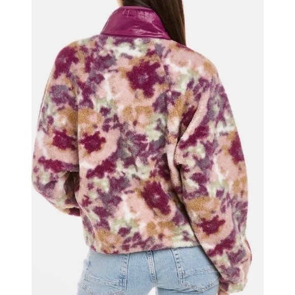 Johnny Was Calme Printed Fleece Jacket- Floral Sherpa Jacket NWT Purple - Picture 2 of 15